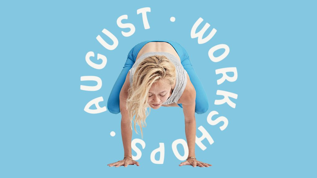 august workshops, cindy in crow pose